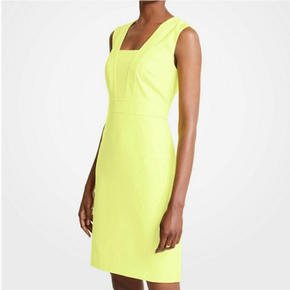Ann Taylor Highlighter Yellow Dress